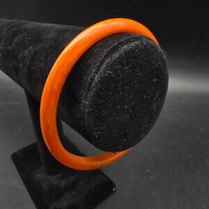 Orange Bakelite Bangle Bracelet Vintage Plastic Costume Jewelry